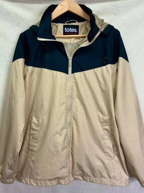 Totes Removable Hood Zip Up Rain Windbreaker Jacket Pockets Women Sz S #j